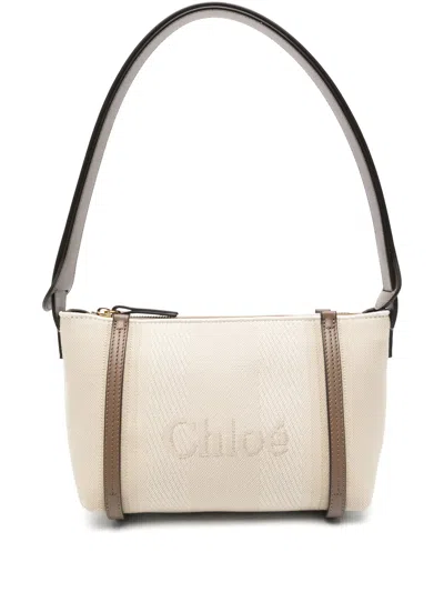 CHLOÉ CHLOÉ MINI BAG WITH ADJUSTABLE STRAP AND OVERSIZED LOGO - 14.5 CM HEIGHT