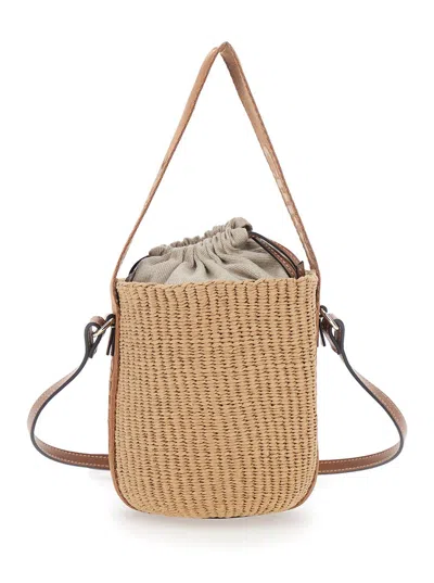 Chloé Chloè Mini Bag With Drawstring Closure - Height 16 Cm, Width 17 Cm, Depth 16 Cm In Sand