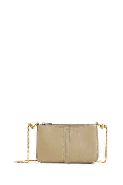 Chloé Green Marcie Clutch In Beige