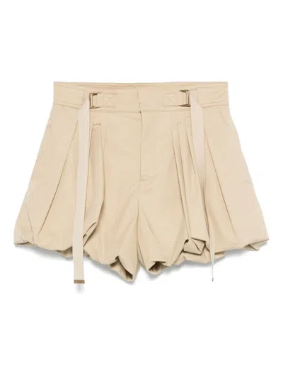 CHLOÉ MINI BALLOON SHORTS - WOMEN'S - COTTON/BUFFALO HORN