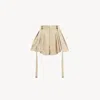 Chloé Balloon Cotton Shorts With Lateral Adjustable Straps In Beige