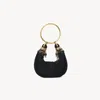 Chloé Mini Sac Hobo Bracelet Bag En Cuir Velours À Perles Femme Noir Taille Onesize 100% Peau De Chèvre In Black