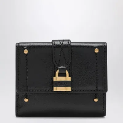 Chloé Mini Black Paddington Trifold Leather Wallet