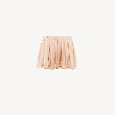 Chloé Mini Short Bloomer En Charmeuse De Soie Femme Rose Taille 38 100% Soie In Pink