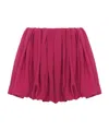 Chloé Mini Bloomer Shorts In Silk Charmeuse In Red