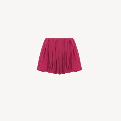 CHLOÉ MINI BLOOMER SHORTS IN SILK CHARMEUSE RED SIZE 10 100% SILK