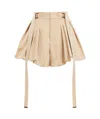 Chloé Balloon Cotton Shorts With Lateral Adjustable Straps In Nude