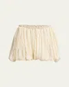 Chloé Mini Bloomy Floral Lace Drawstring Shorts In Whisper White