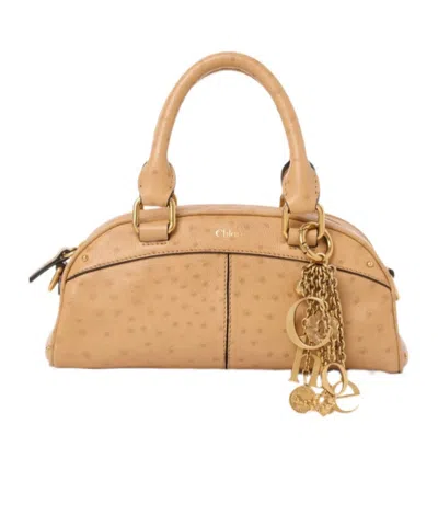 Chloé Mini Bowling Charm Tote Bag In Pink