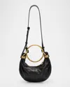 Chloé Mini Bracelet Grained Leather Crossbody Bag In Orange