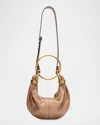Chloé Mini Bracelet Grained Leather Crossbody Bag In Woodrose