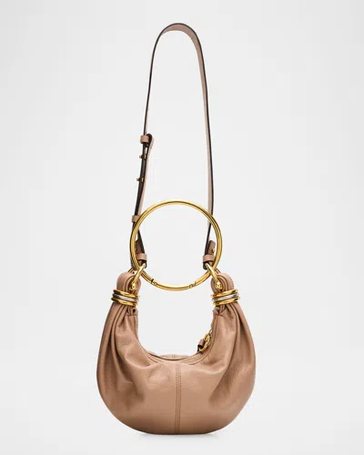 Chloé Mini Bracelet Grained Leather Crossbody Bag In Pink
