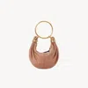 Chloé Mini Bracelet Hobo Bag In Grained Leather Orange Size Onesize 100% Bubalus Bubalis, Farmed, Coo Ital