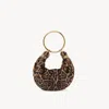 Chloé Mini Bracelet Leopard Print Genuine Shearling Hobo Bag In Animal Print
