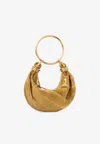 Chloé Mini Bracelet Hobo Bag In Suede And Snakeskin Leather In Brown
