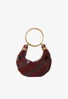 Chloé Bracelet Shoulder Bag In Calfskin Suede And Snakeskin In Brown