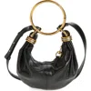 Chloé Mini Bracelet Leather Hobo Bag In Black