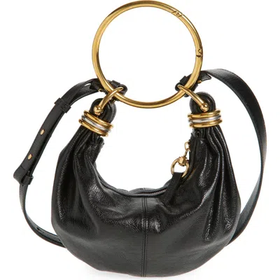 Chloé Mini Bracelet Leather Hobo Bag In Black