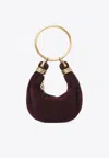 Chloé Womens Deep Violine Bracelet Hobo Mini Suede Top-handle-bag