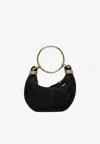 Chloé Mini Bracelet Suede Hobo Bag In Black