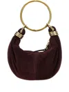 Chloé Bracelet Embellished Leather-trimmed Suede Shoulder Bag In Red