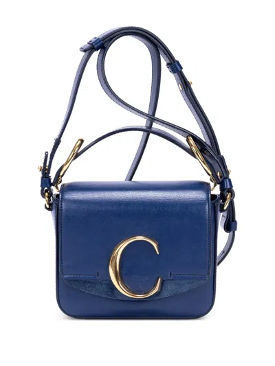 Pre-owned Chloé Mini C Crossbody Bag In Blue