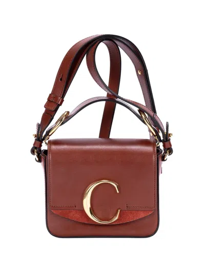 Pre-owned Chloé Mini C Shoulder Bag In Brown