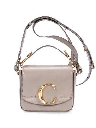 Pre-owned Chloé Mini C Shoulder Bag In Gray