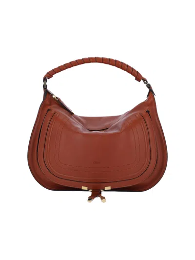 Chloé Mini Calf Leather Tote Bag In Brown
