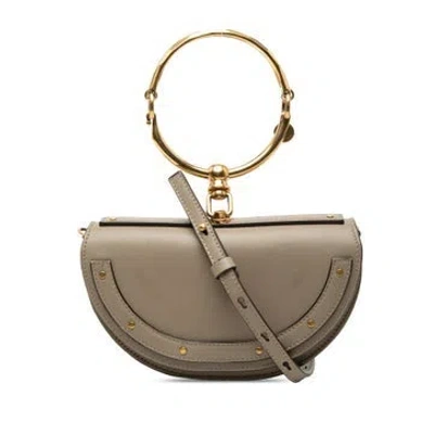 Pre-owned Chloé Mini Calfskin Nile Bracelet Satchel, Mini In Grey