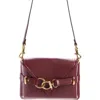 Chloé Mini Cape Leather Crossbody Bag In Brunet Red 622