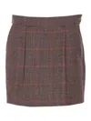 Chloé Mini Check Skirt In Brown