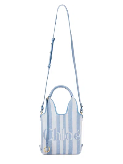 Chloé Mini  Stripy Tote Bag In Jacquard