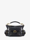 Chloé Camera Bag Black Shoulder Bag With Logo Buckle And Removable Handle In Leather Woman In Black