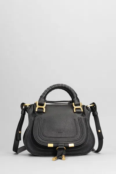 Chloé Small Double Carry Shoulder Bag In Black Leather