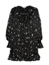 Chloé Mini Dress In Silk Charmeuse In Black