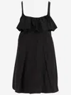 Chloé Mini Dress Without Sleeves In Washed Technical Satin In Black