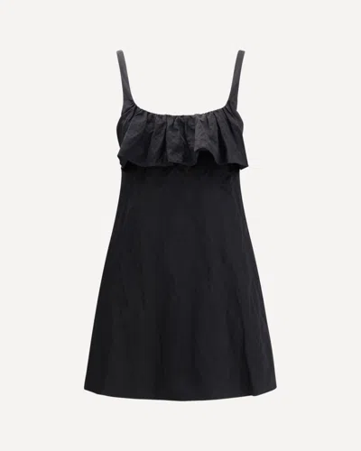 Chloé Mini Dress Without Sleeves In Washed Technical Satin In Black