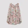 Chloé Bouquet-printed Organic Silk Crepe De Chine Mini Cape Dress In Multi