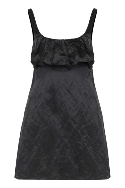 Chloé Mini Dress Without Sleeves In Washed Technical Satin In Black