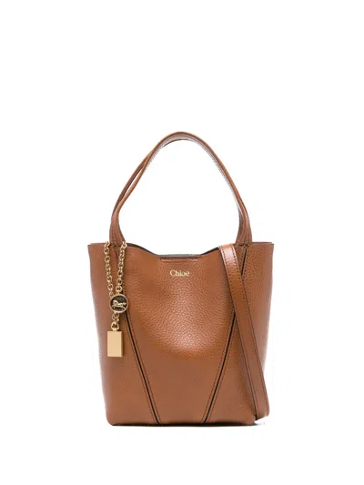 Chloé Chloè Mini Elegant Leather Bag - Height 19 Cm, Length 18 Cm In Brown