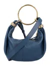 Chloé Tapestry Blue Leather Bracelet Handbag In Blue