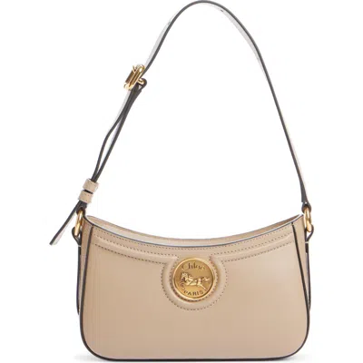 Chloé Mini Horse Medal Leather Shoulder Bag In Brown