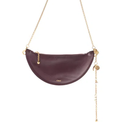 CHLOÉ CHLOÉ MINI ICONS LEATHER HALF MOON CROSSBODY BAG