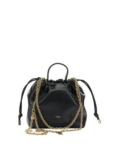 Chloé Mini Icons Shoulder Bag With Chain In Nappa Lambskin In Black