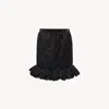 Chloé Ruffled Mini Skirt In Washed Technical Satin In Black
