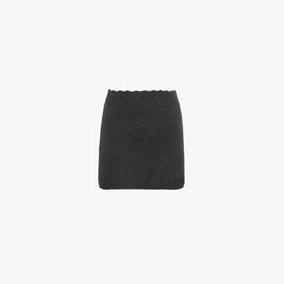 Chloé Mini Jupe Ajustée En Maille De Laine Et Cachemire In Black