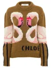 Chloé Women Brown Logo Sweater, M Luxury Sweaters & Knitwear For Women Darveys In Multi
