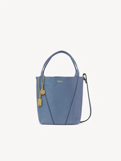 Chloé Chloè Mini Leather Shoulder Bag - Height 19 Cm, Length 18 Cm, 8 Cm Depth In Blue