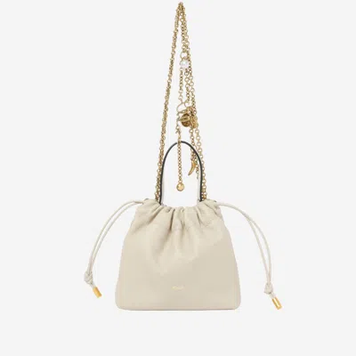 Chloé Mini Leather Shoulder Bag In White